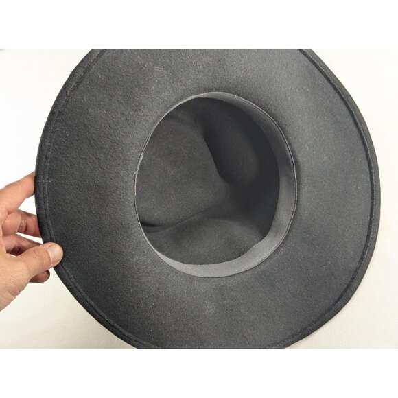 Vintage Black wool cowboy hat by Andre Canadian hat Montreal Canada 56 cm, - Picture 9 of 10